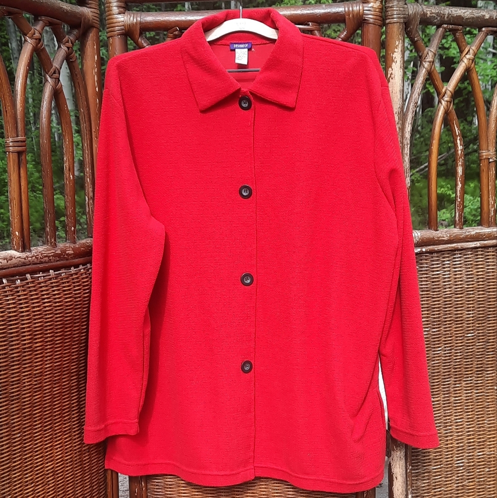 🍀3/15 Red Resource Button Down Shirt